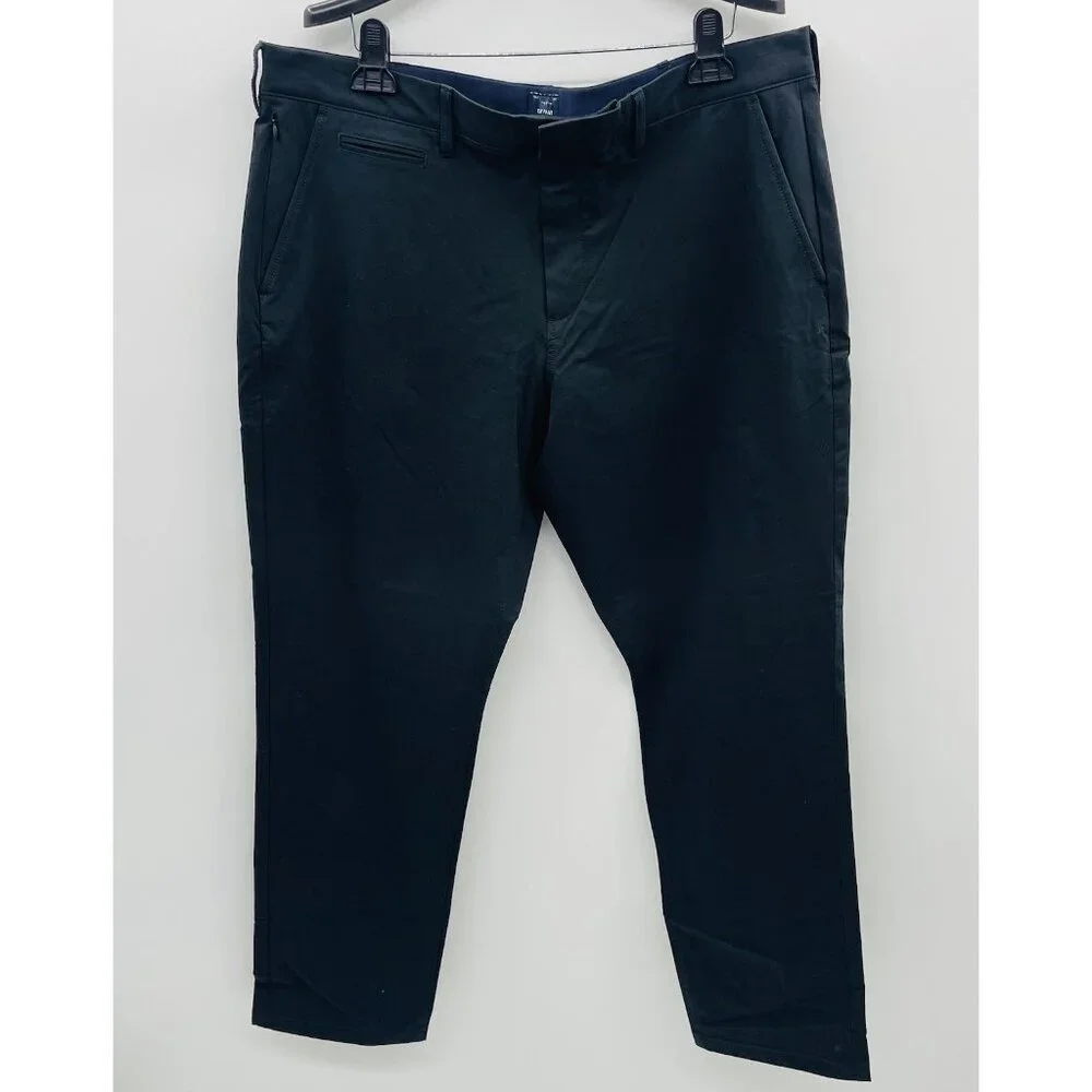 J Crew Mens Size 38W x 32L 770 Straight Fit Slim Tech Pants in‎ Black AW006 $98